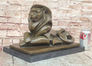 Bronze Statue Animal Abstract Modern Artwork Lion Sculpture by H. Moore