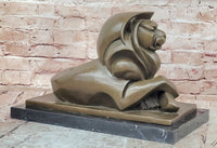 Bronze Statue Animal Abstract Modern Artwork Lion Sculpture by H. Moore