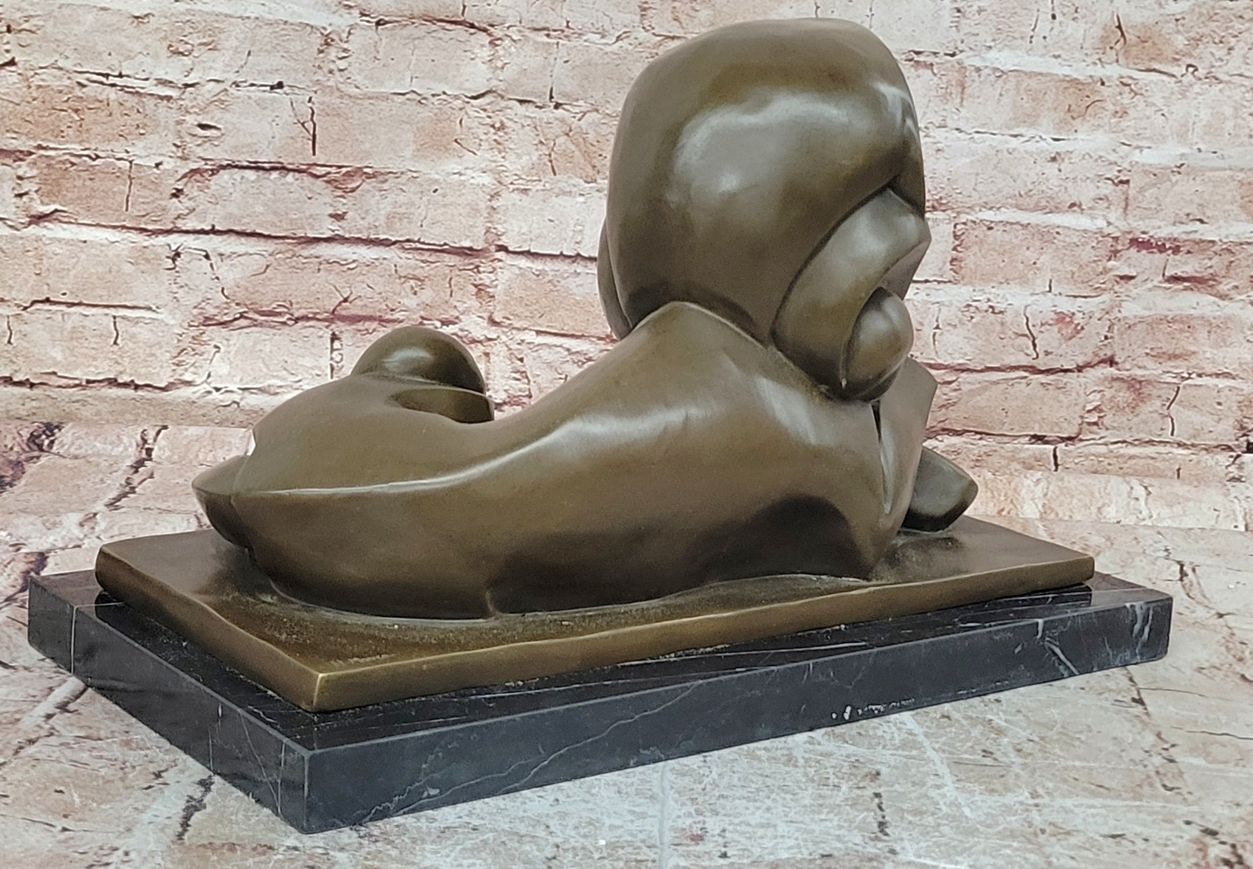 Bronze Statue Animal Abstract Modern Artwork Lion Sculpture by H. Moore