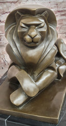 Bronze Statue Animal Abstract Modern Artwork Lion Sculpture by H. Moore