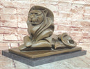 Bronze Statue Animal Abstract Modern Artwork Lion Sculpture by H. Moore