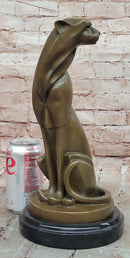 Hand Made Cougar Puma Mountain Lion Genuine Bronze Sculpture by Milo