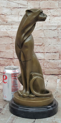 Hand Made Cougar Puma Mountain Lion Genuine Bronze Sculpture by Milo