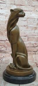Hand Made Cougar Puma Mountain Lion Genuine Bronze Sculpture by Milo