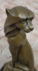 Hand Made Cougar Puma Mountain Lion Genuine Bronze Sculpture by Milo