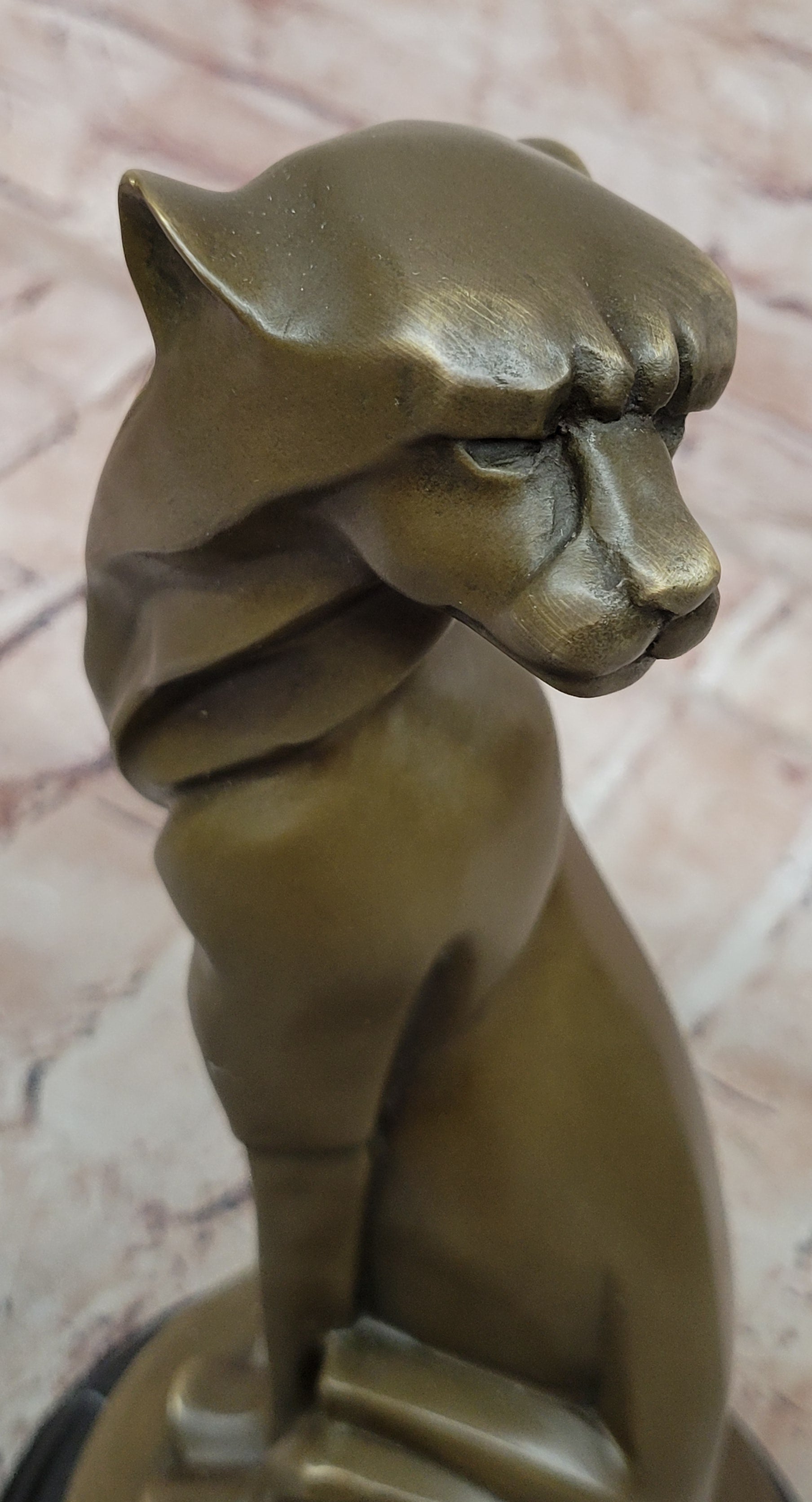 Hand Made Cougar Puma Mountain Lion Genuine Bronze Sculpture by Milo