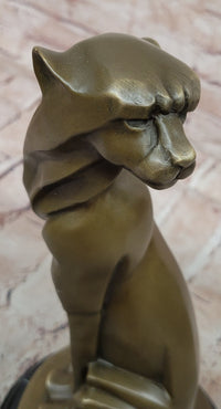 Hand Made Cougar Puma Mountain Lion Genuine Bronze Sculpture by Milo