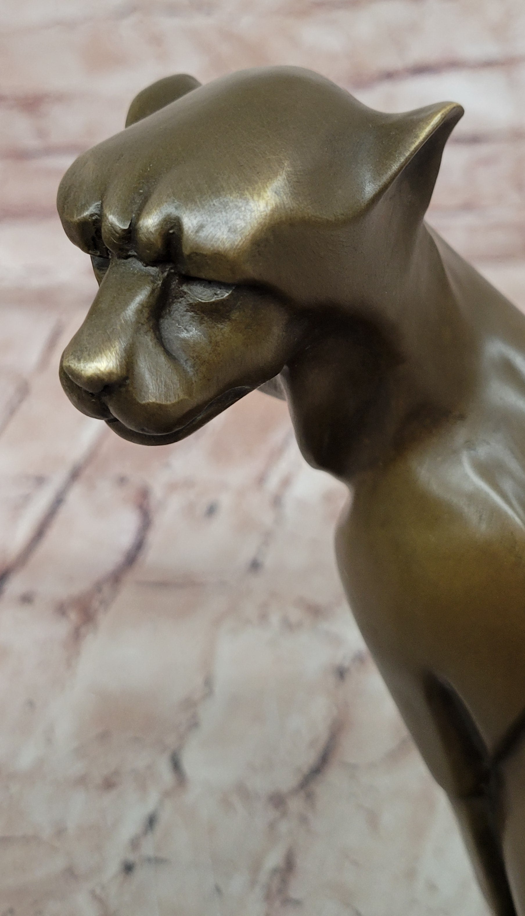 Hand Made Cougar Puma Mountain Lion Genuine Bronze Sculpture by Milo