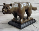 Fernando Botero Cat Gato Bronze Metal Sculpture on Marble Base