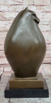 Extra Large Botero Chubby Cat Genuine Bronze Sculpture Figurine Statue