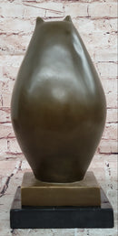 Extra Large Botero Chubby Cat Genuine Bronze Sculpture Figurine Statue