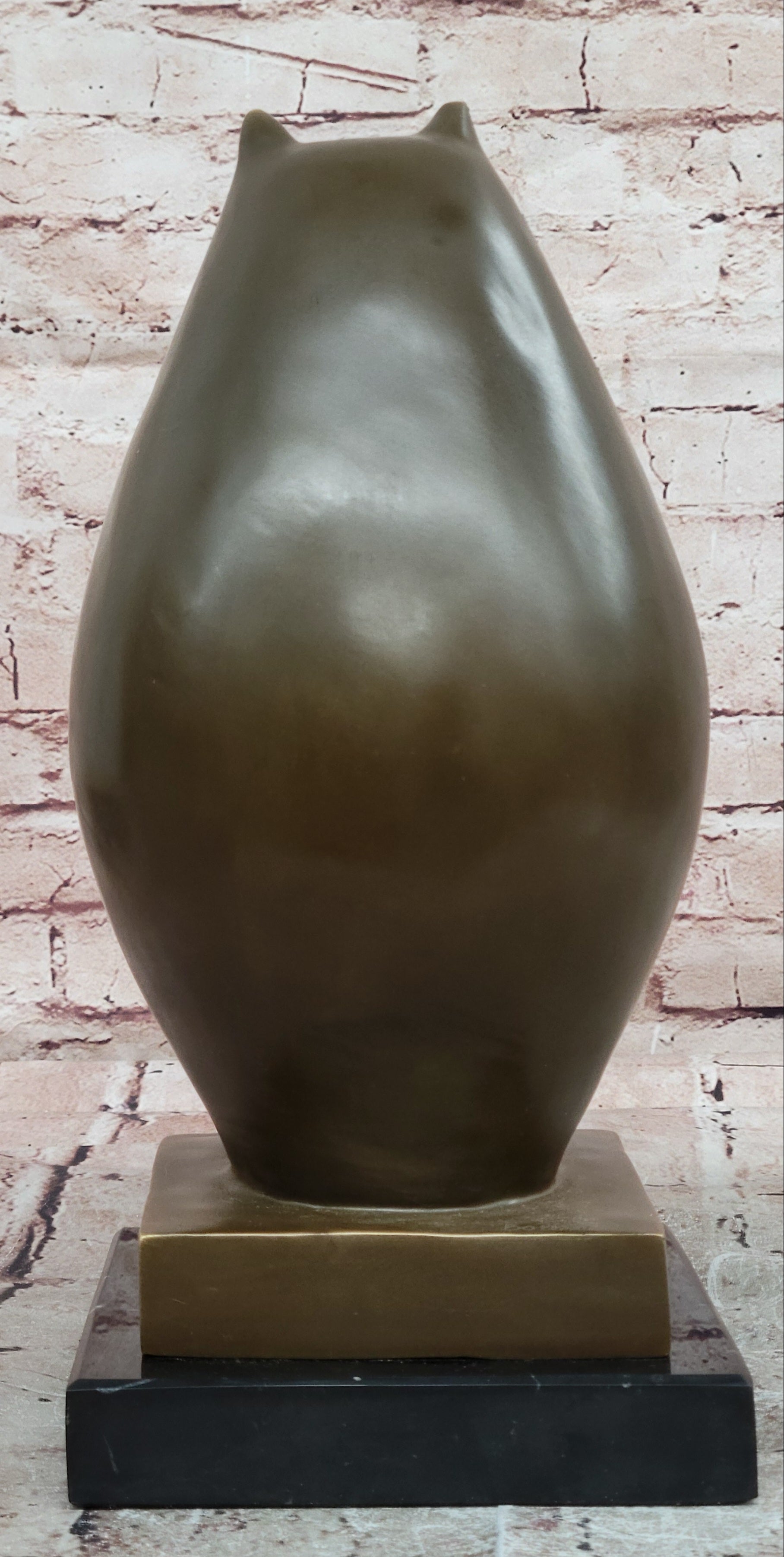 Extra Large Botero Chubby Cat Genuine Bronze Sculpture Figurine Statue
