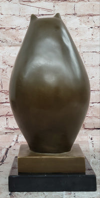 Extra Large Botero Chubby Cat Genuine Bronze Sculpture Figurine Statue