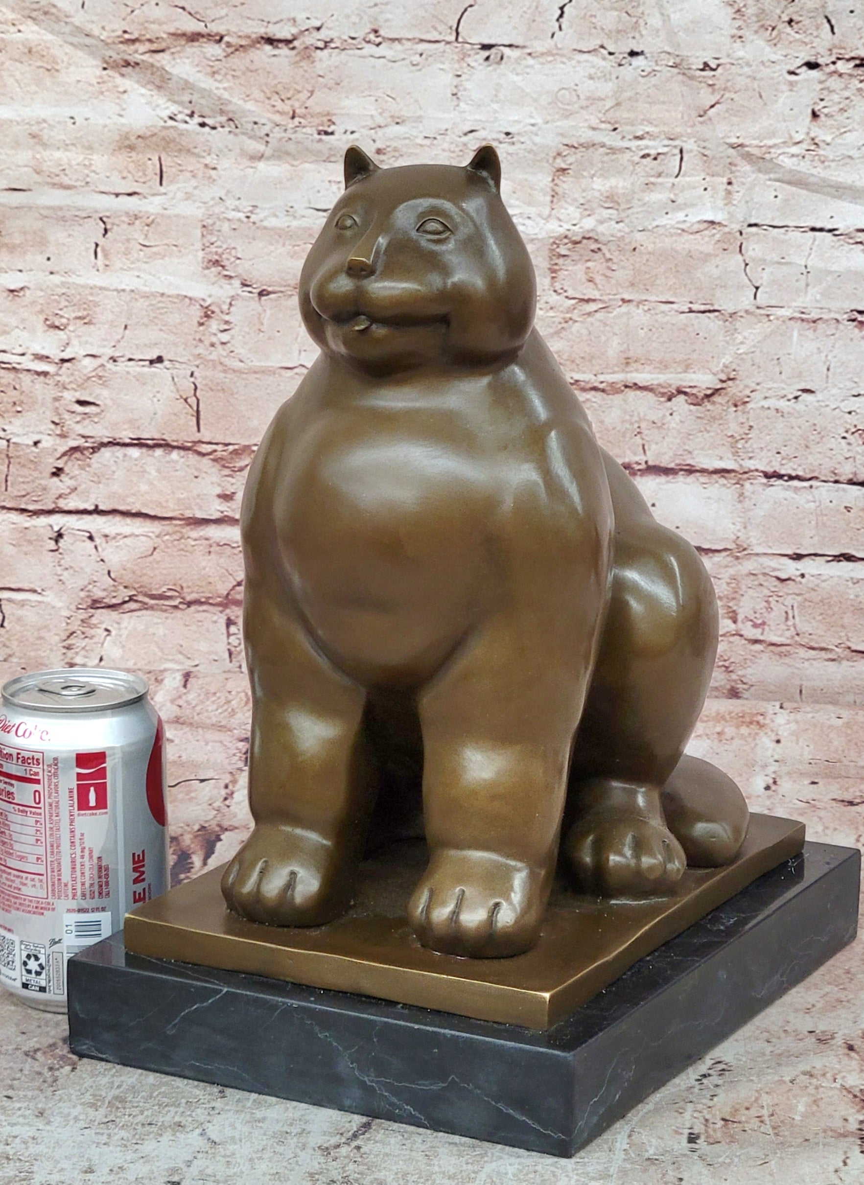 Fernando Botero Statue Large Fat Cat Bronze Signed Contemporary Figurine Figure