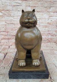 Fernando Botero Statue Large Fat Cat Bronze Signed Contemporary Figurine Figure