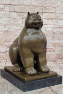 Fernando Botero Statue Large Fat Cat Bronze Signed Contemporary Figurine Figure