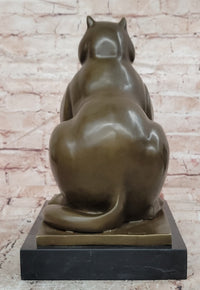 Fernando Botero Statue Large Fat Cat Bronze Signed Contemporary Figurine Figure