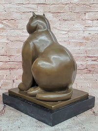 Fernando Botero Statue Large Fat Cat Bronze Signed Contemporary Figurine Figure