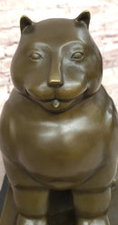 Fernando Botero Statue Large Fat Cat Bronze Signed Contemporary Figurine Figure