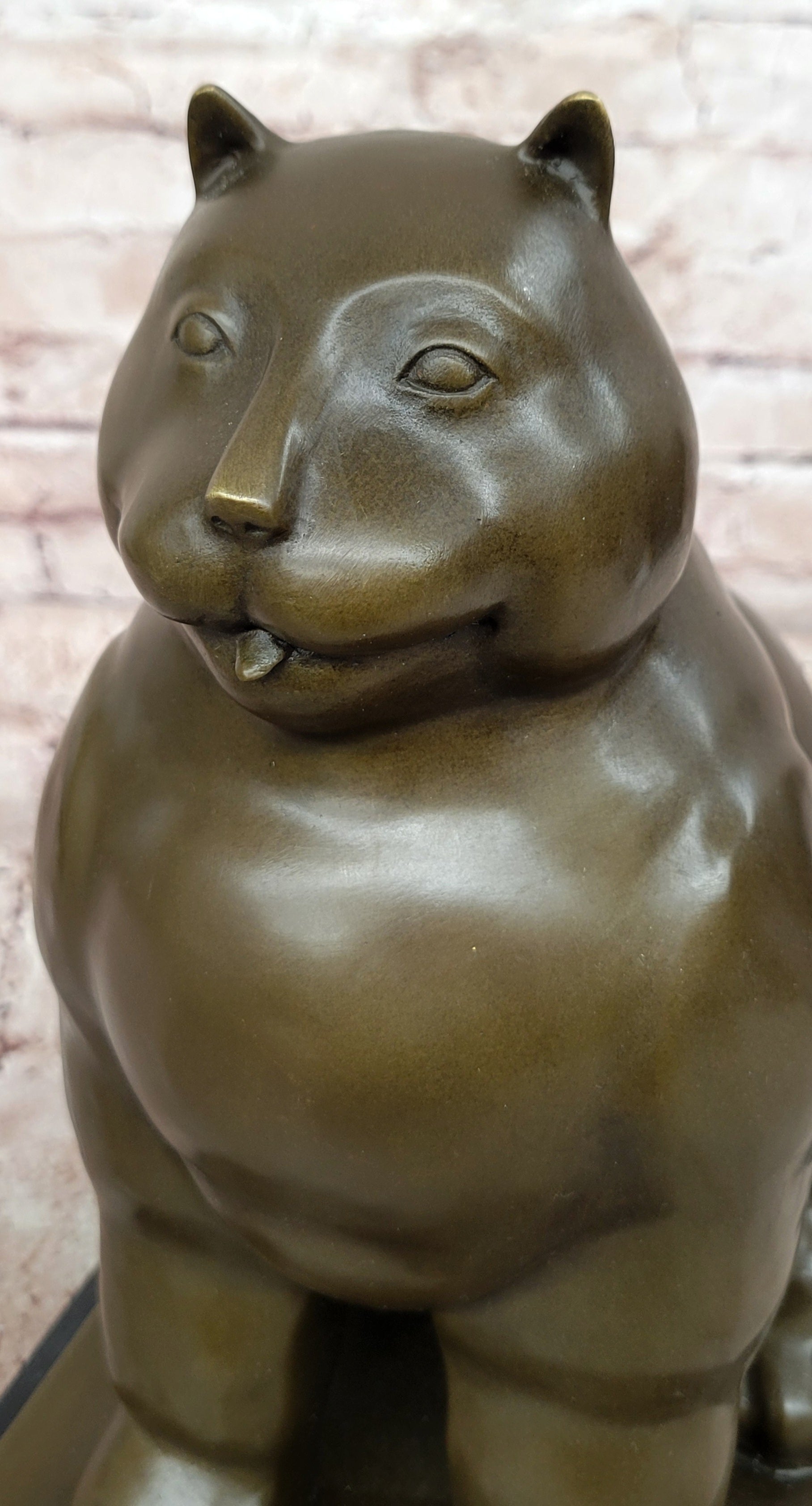 Fernando Botero Statue Large Fat Cat Bronze Signed Contemporary Figurine Figure