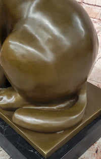 Fernando Botero Statue Large Fat Cat Bronze Signed Contemporary Figurine Figure