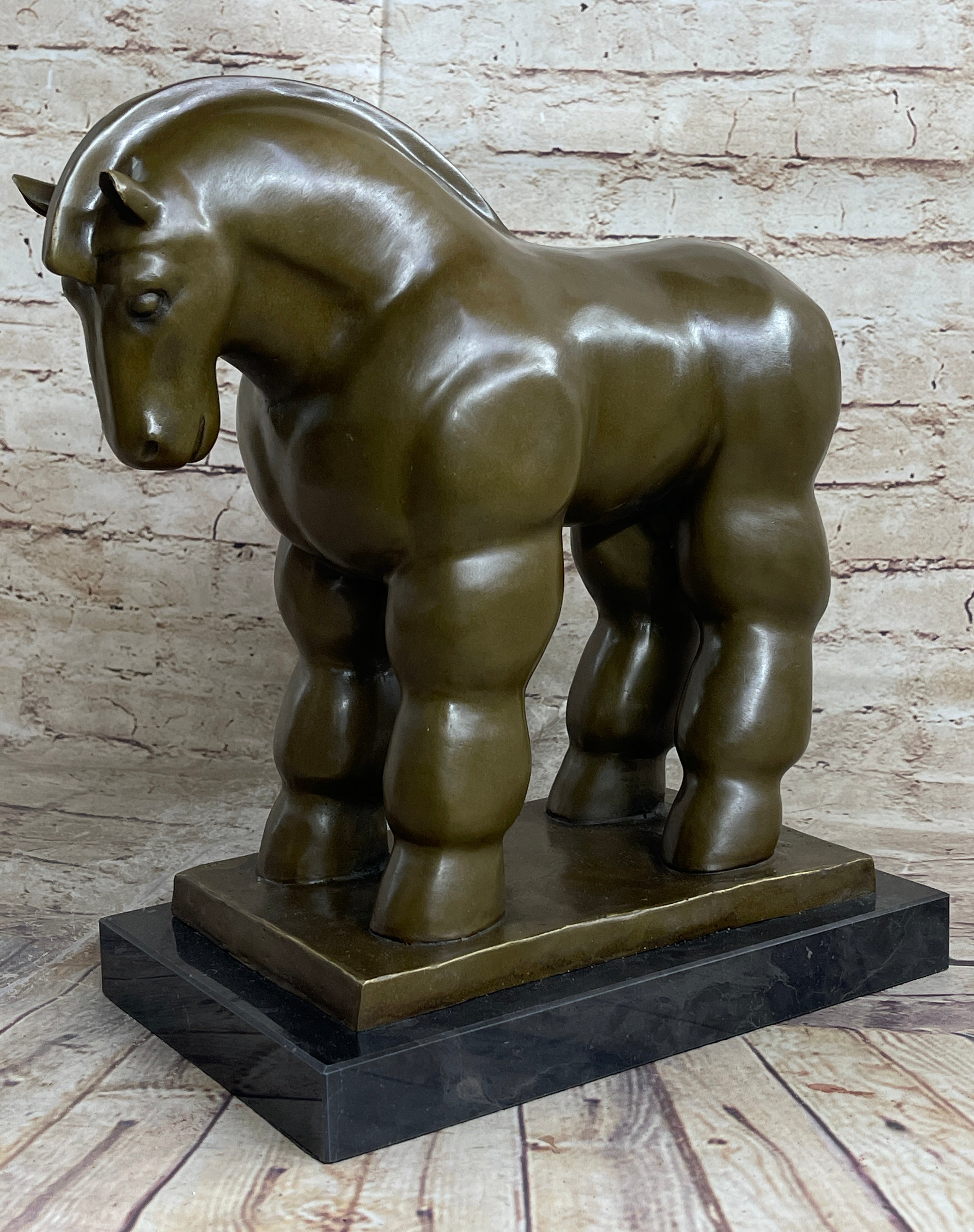 Modern Art Roman Horse Bronze Figurine by BOTERO Statue Sculpture Figurine Decor