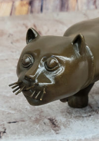 Large Botero Cat Gato Feline Bronze Sculpture