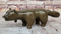 Large Botero Cat Gato Feline Bronze Sculpture