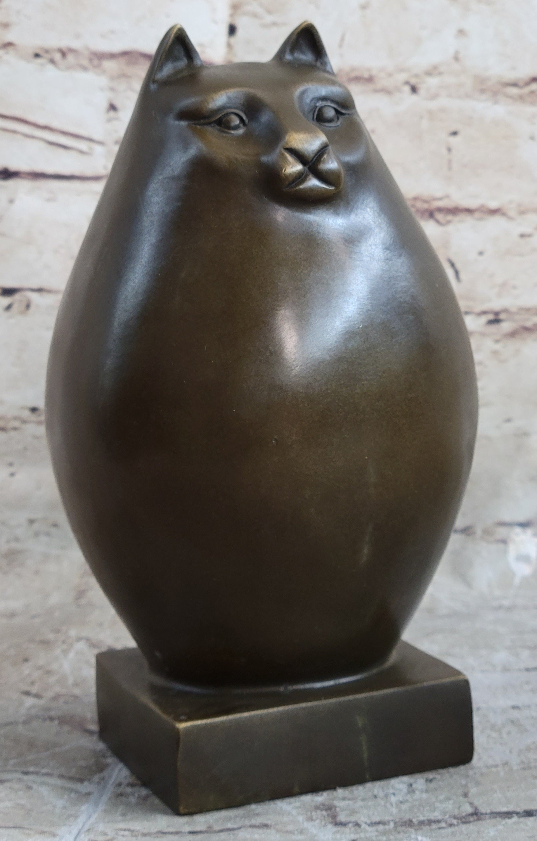 Fat Cat Abstract Bronze Modern Art Sculpture Fernando Botero
