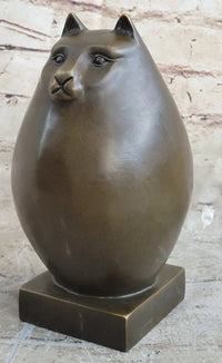 Fat Cat Abstract Bronze Modern Art Sculpture Fernando Botero
