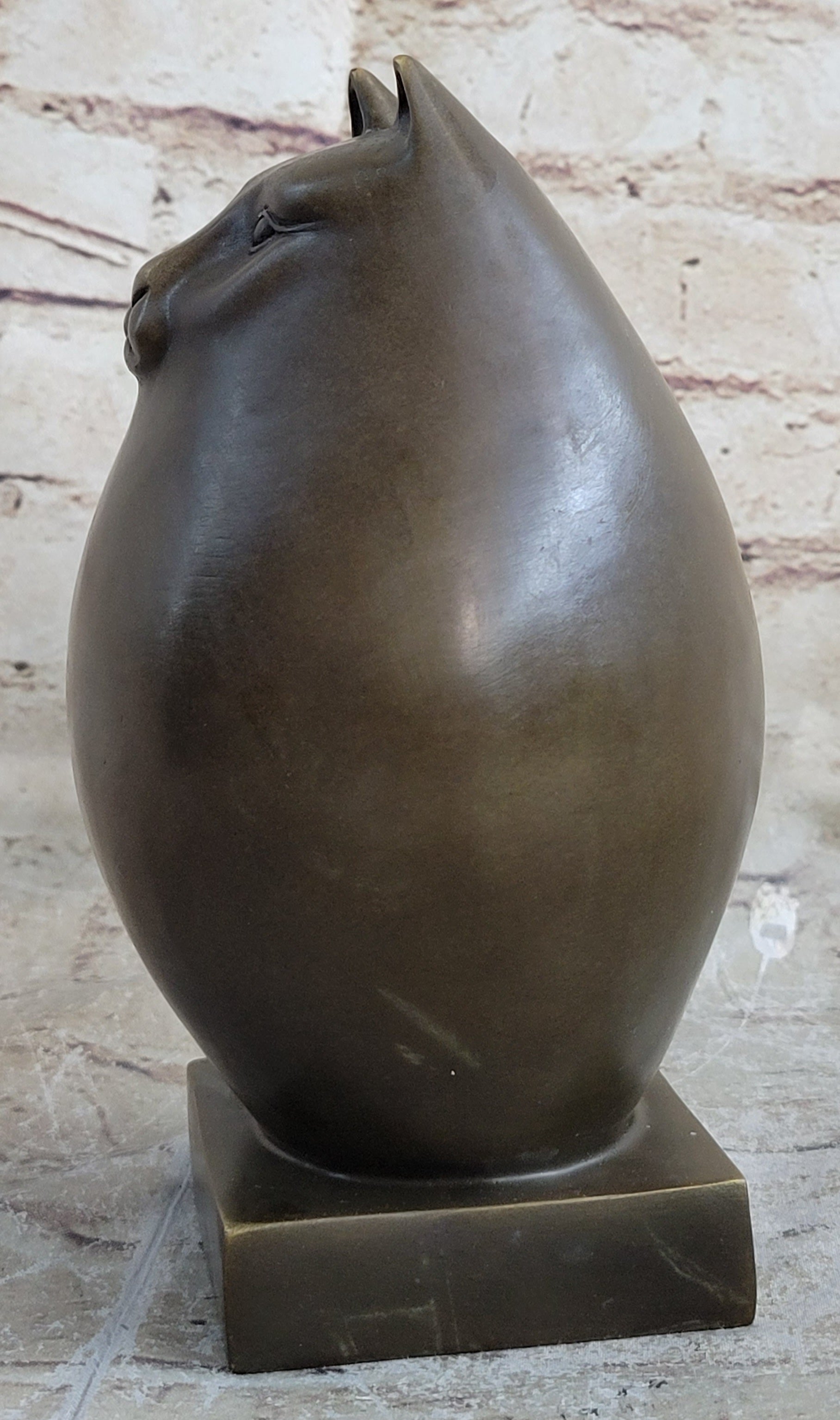Fat Cat Abstract Bronze Modern Art Sculpture Fernando Botero