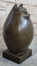 Fat Cat Abstract Bronze Modern Art Sculpture Fernando Botero