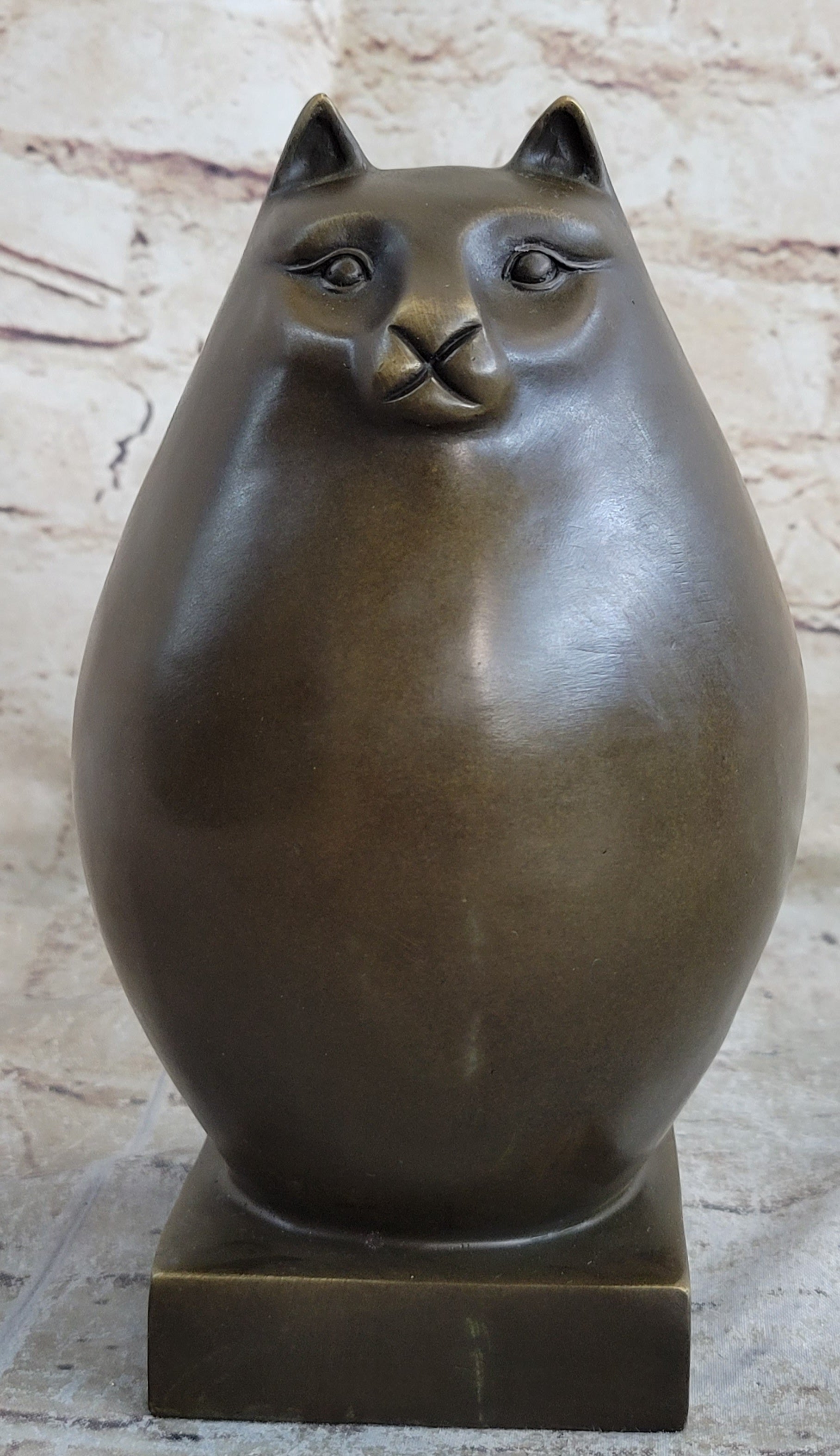Fat Cat Abstract Bronze Modern Art Sculpture Fernando Botero