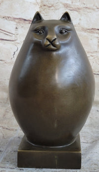 Fat Cat Abstract Bronze Modern Art Sculpture Fernando Botero