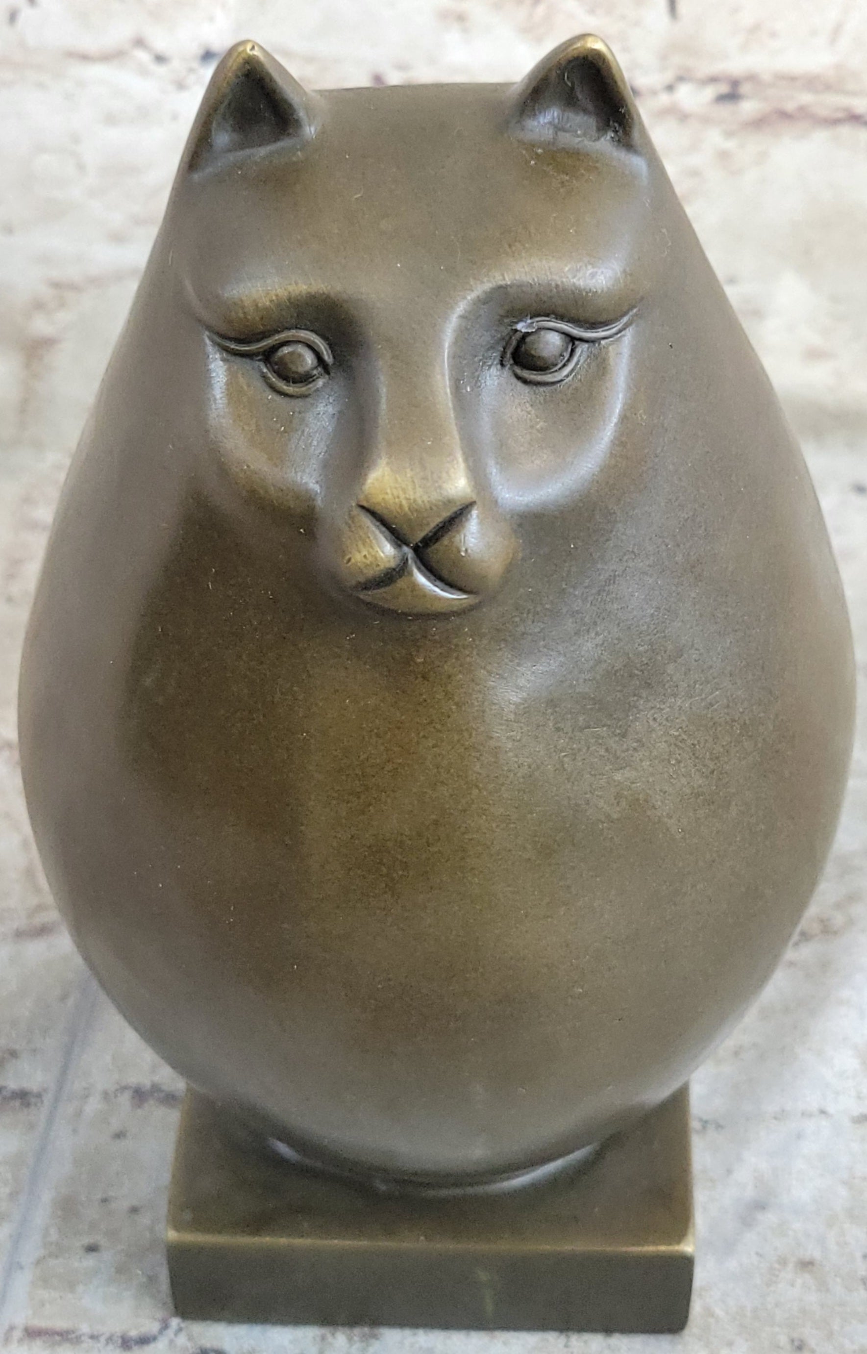 Fat Cat Abstract Bronze Modern Art Sculpture Fernando Botero