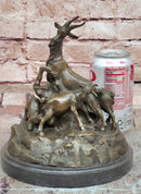 Signed E. Delabrierre Bronze Sculpture Animal Pack of Mountain Goat Figurine