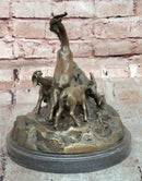 Signed E. Delabrierre Bronze Sculpture Animal Pack of Mountain Goat Figurine