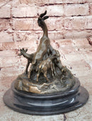 Signed Original Milo Charming Goat Family Bronze Sculpture Figurine Statue