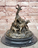 Signed Original Milo Charming Goat Family Bronze Sculpture Figurine Statue