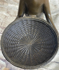 Standing Cat Business Card Holder Key Dish Bronze Sculpture