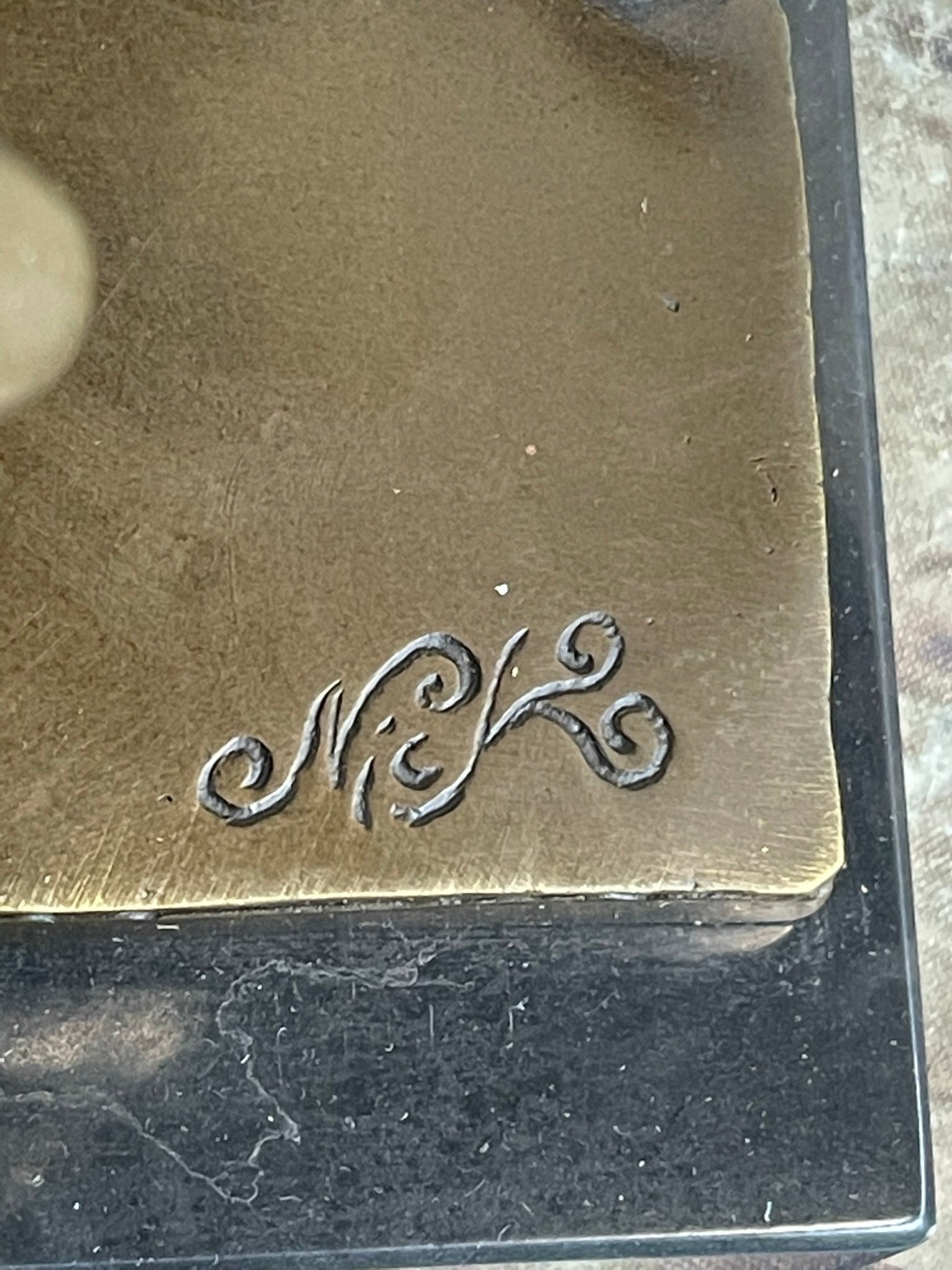 Standing Cat Business Card Holder Key Dish Bronze Sculpture