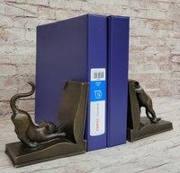 Playful Bronze Cat Bookends – Whimsical Feline Art