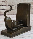 Playful Bronze Cat Bookends – Whimsical Feline Art