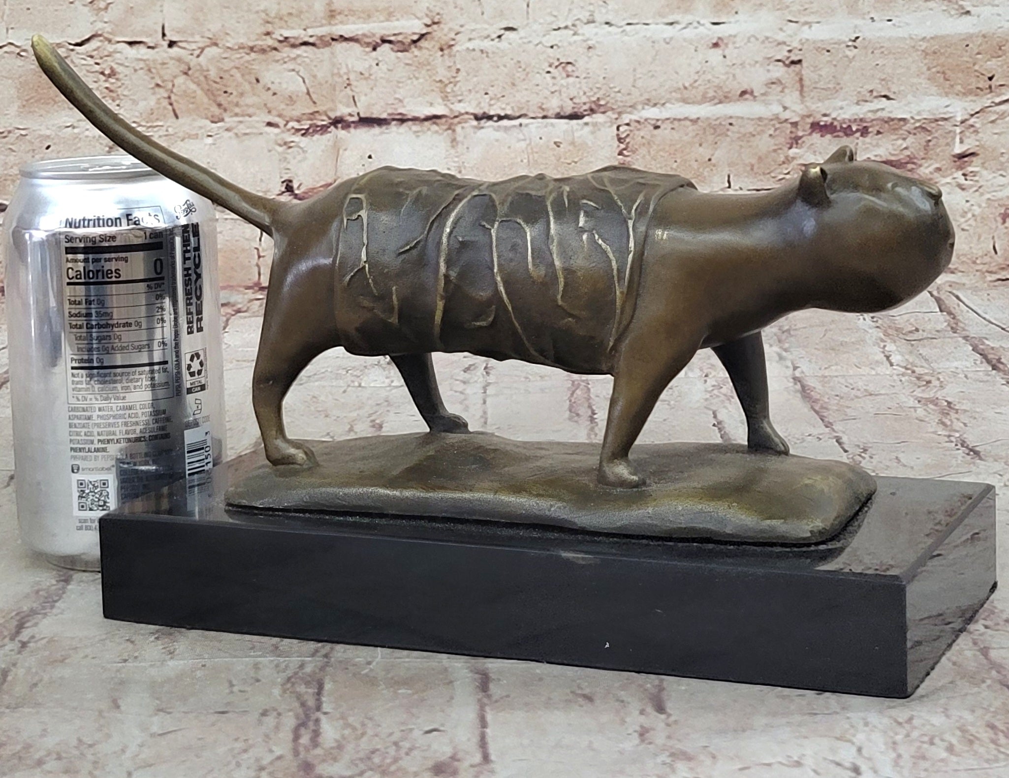 Fernando Botero Skinny Cat Bronze Abstract Modern Art 7" x 11"