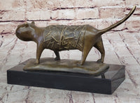 Fernando Botero Skinny Cat Bronze Abstract Modern Art 7" x 11"