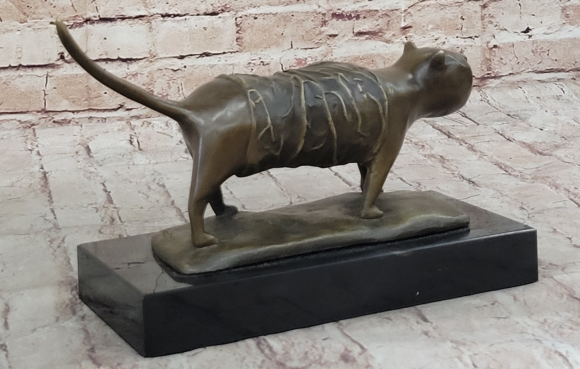 Fernando Botero Skinny Cat Bronze Abstract Modern Art 7" x 11"