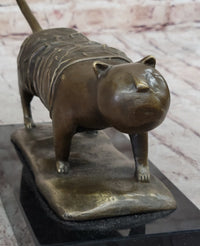 Fernando Botero Skinny Cat Bronze Abstract Modern Art 7" x 11"