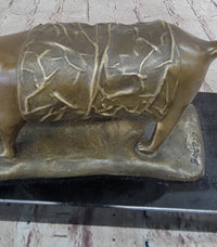Fernando Botero Skinny Cat Bronze Abstract Modern Art 7" x 11"