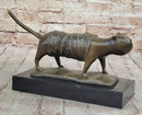 Fernando Botero Skinny Cat Bronze Abstract Modern Art 7" x 11"