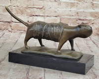 Fernando Botero Skinny Cat Bronze Abstract Modern Art 7" x 11"